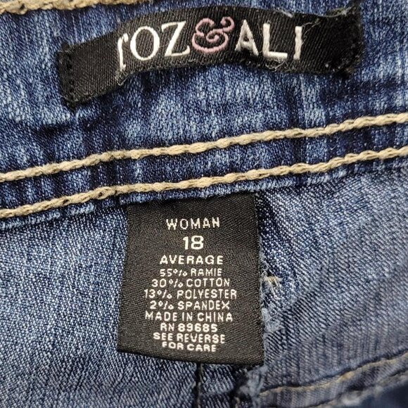 Roz & Ali Plus Wide Leg Jeans Decorative Pocket 18 - Picture 3 of 5